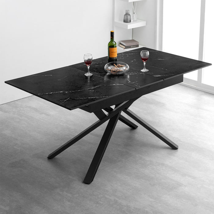 幅120 150]【搬入設置込み】 セラミック 伸長式ダイニングテーブル 4人