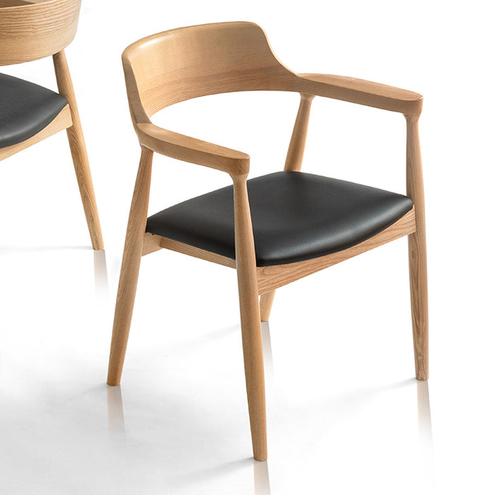 2脚セット］天然木 アッシュ ダイニングチェア 完成品 リビングチェア