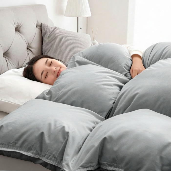 ダブル] 羽毛布団 増量1.7kg 日本製 ホワイトグースダウン93％ 洗える