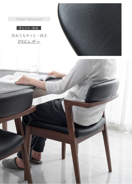 幅160］4人掛け 大理石調 ダイニングテーブル5点 セット チェア4脚