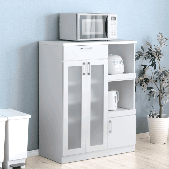 キッチンカウンター 国産 幅90 ハfイタイプ 完成品 食器棚 大型レンジ