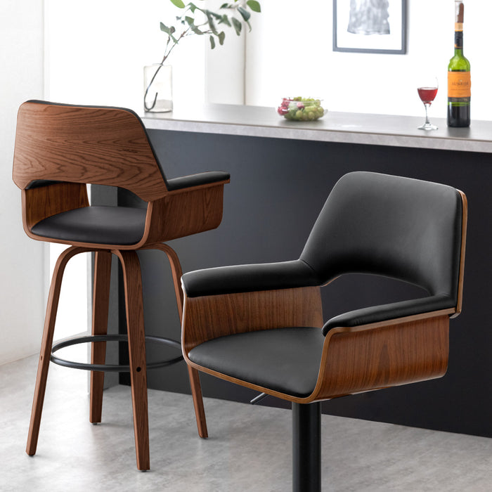 固定タイプ］木目調 カウンターチェア 1脚 回転 座りやすい クッション