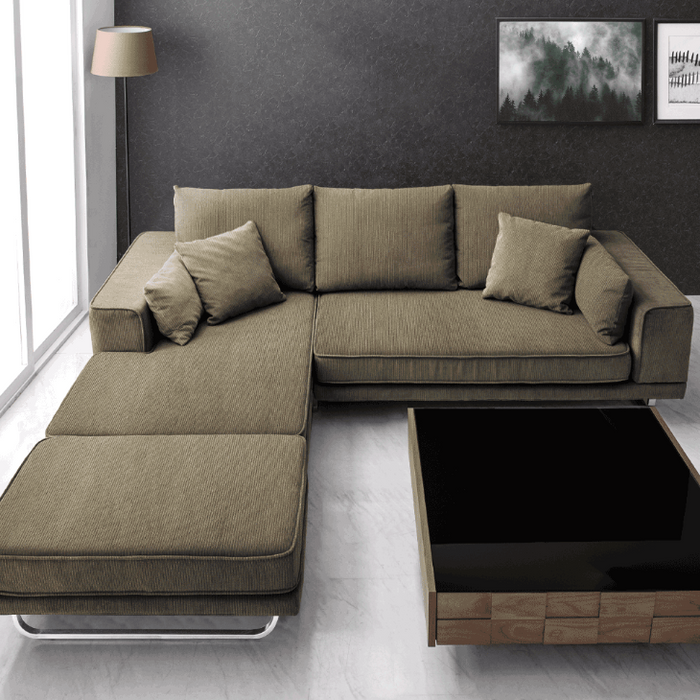 コーデュロイソファ 4人掛け カウチソファ L字 コーナーソファ【玄関