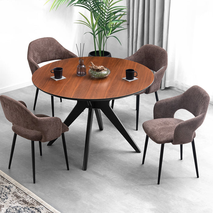 幅110］円形 ダイニングテーブルセット 4人掛け 5点 円形テーブル