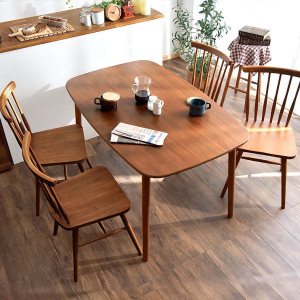 幅135×奥行80] ダイニングテーブル 単品 4人掛け 長方形 天然木 木製