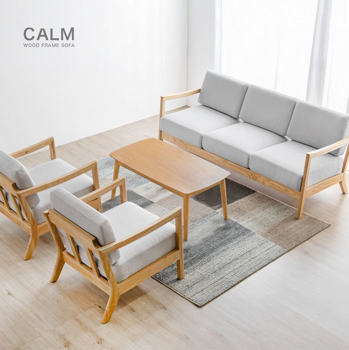 幅65cm] 木肘ソファ 1人掛け 天然木フレーム ファブリック 北欧
