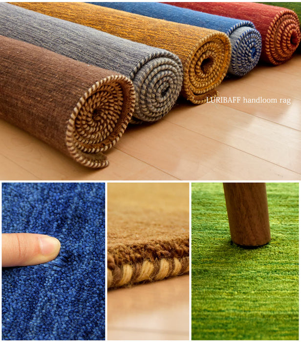 手織り ウールラグ ギャベ ラグ 200×300 厚手 ウール 100