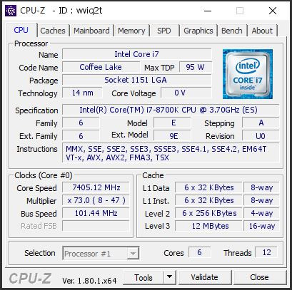 Intel Core i7 8700K Already OC'd to 7.45 GHz under LN2; 100