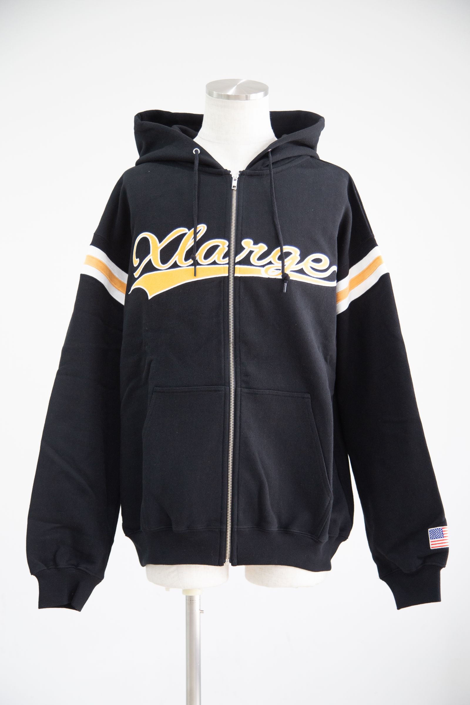 XLARGE - LINE ZIP UP HOODED SWEATSHIRT / ブラック | Tempt