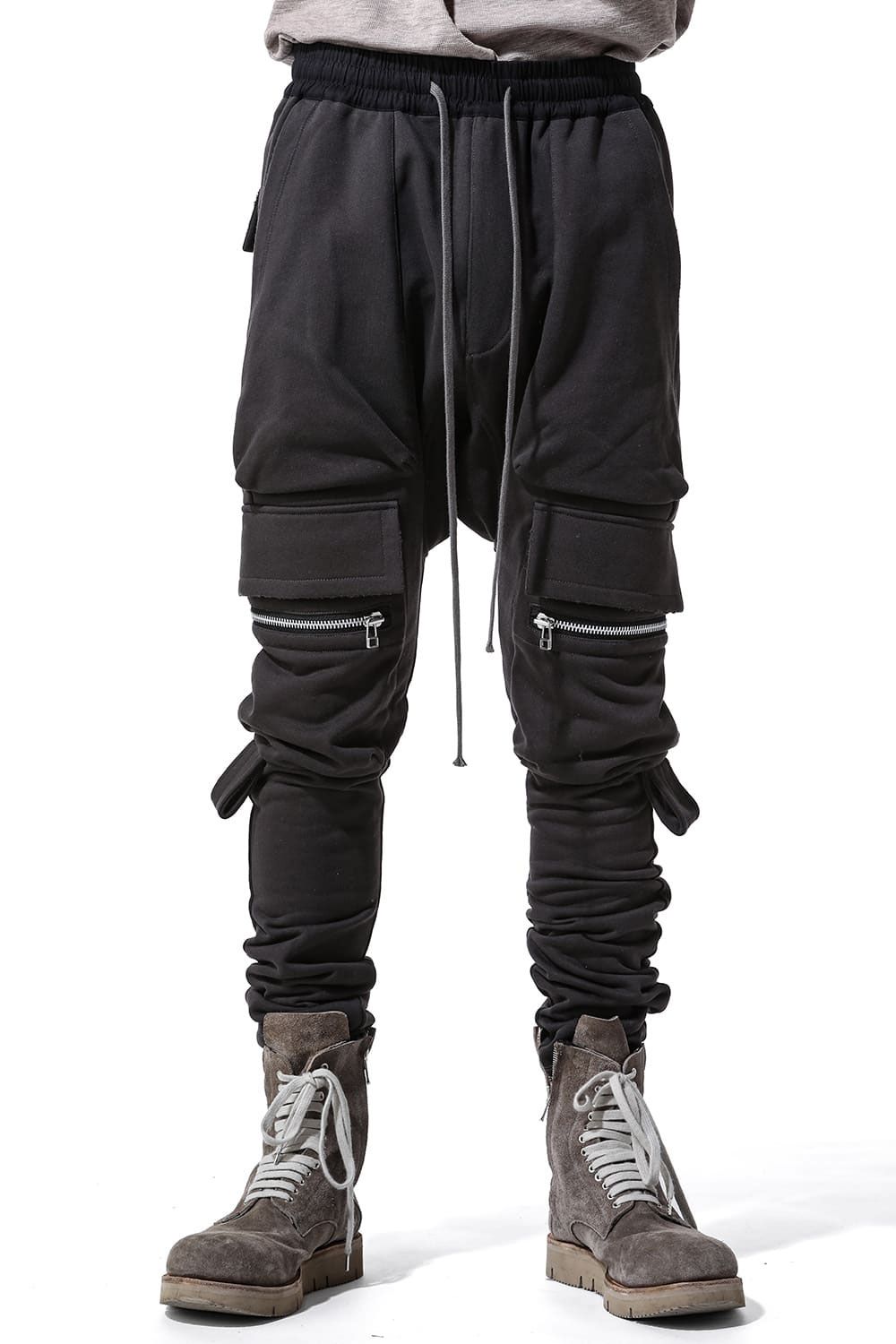 A.F ARTEFACT - Side Zip Sweat Sarouel Skinny / ダークグレー | Tempt