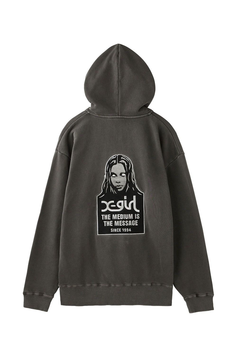 X-girl - MESSAGE AND FACE FADED ZIP UP SWEAT HOODIE / ブラック | Tempt