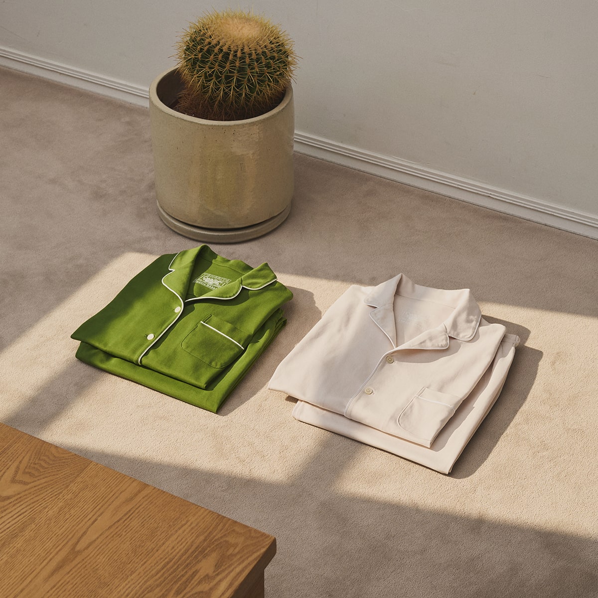 80/1ダブルジャージ レディースパジャマ(38(M) リーフグリーン