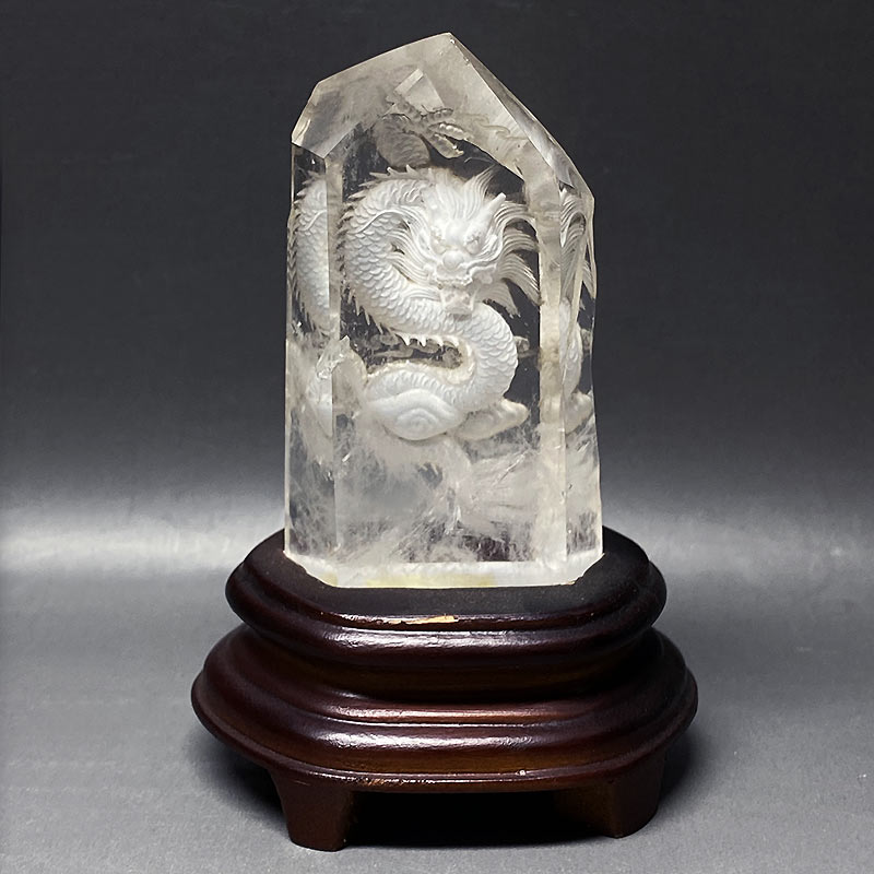 水晶龍彫り(五本爪) 215giw088806a - 横浜中華街天宝堂本店