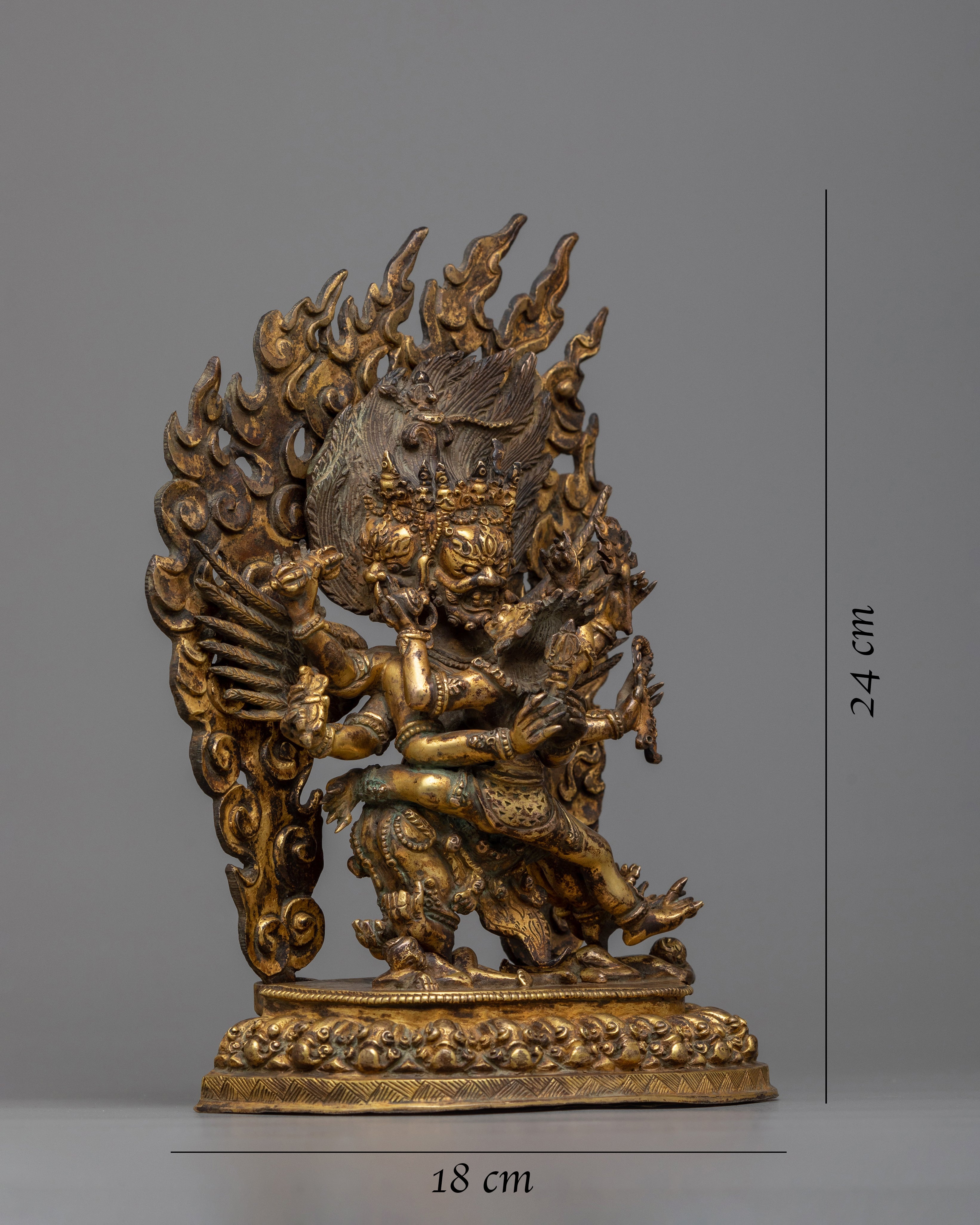 Vajrakilaya Antique Finished Statue | Tibetan Dorje Phurba Yab-Yum Scu