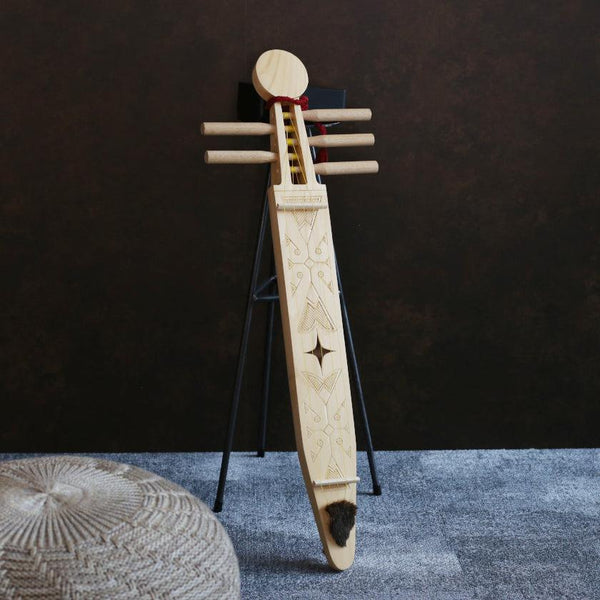 アイヌ トンコリ 彫刻入 トンコリ工房イノンノ製 三味線弦 美品 五弦琴