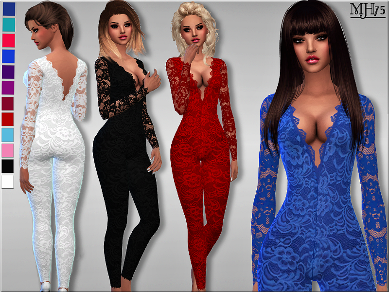 The Sims Resource | S4 Full Lace Catsuit