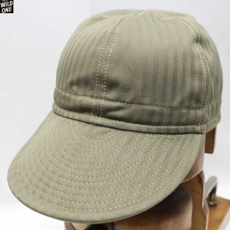 フリーホイーラーズ 【メカニックキャップ ＜オリーブ ＞ヘリンボーン