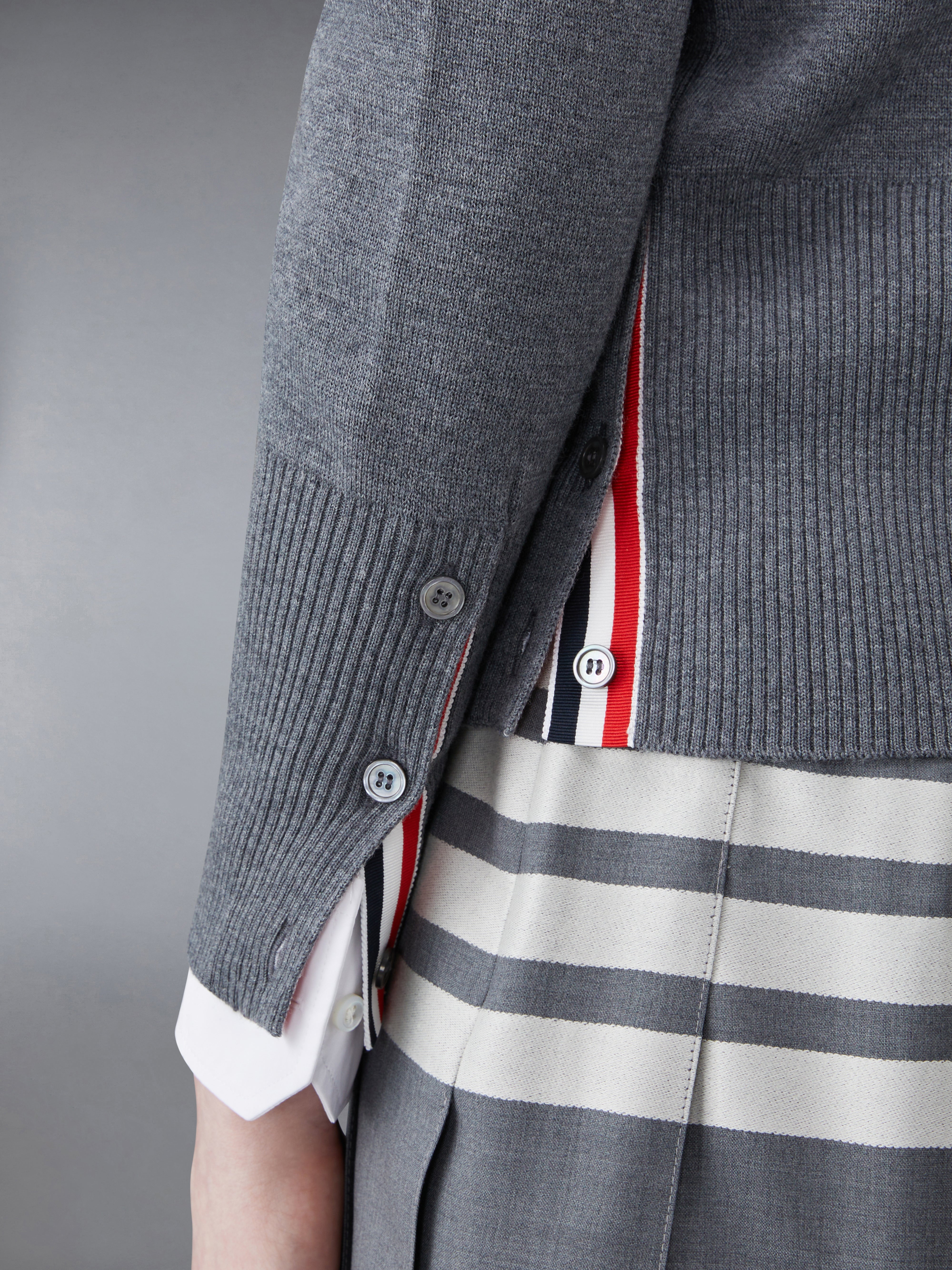 Wool 4 Bar V Neck Cardigan | Thom Browne