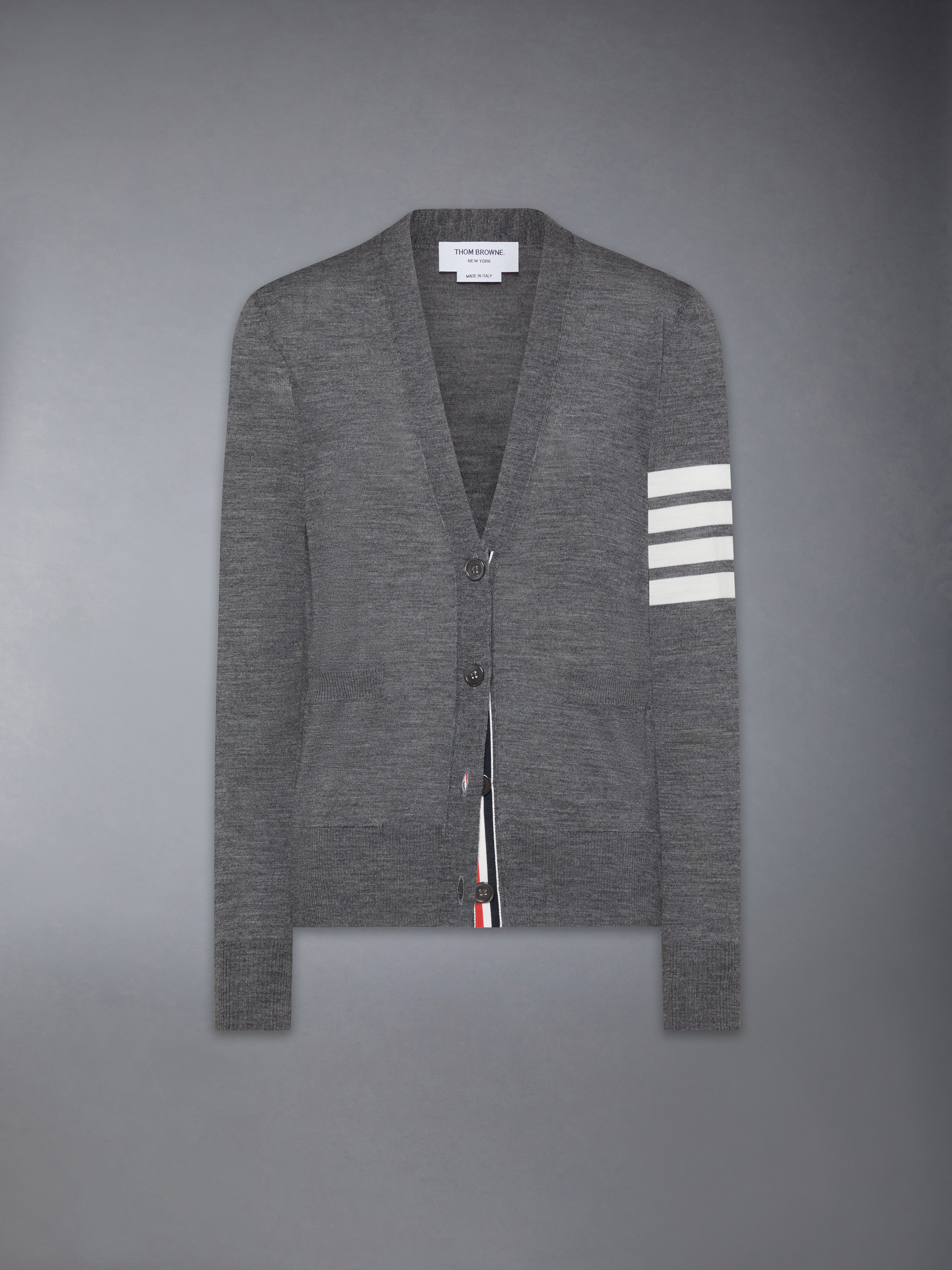 Merino Wool 4-Bar Relaxed Fit Cardigan | Thom Browne