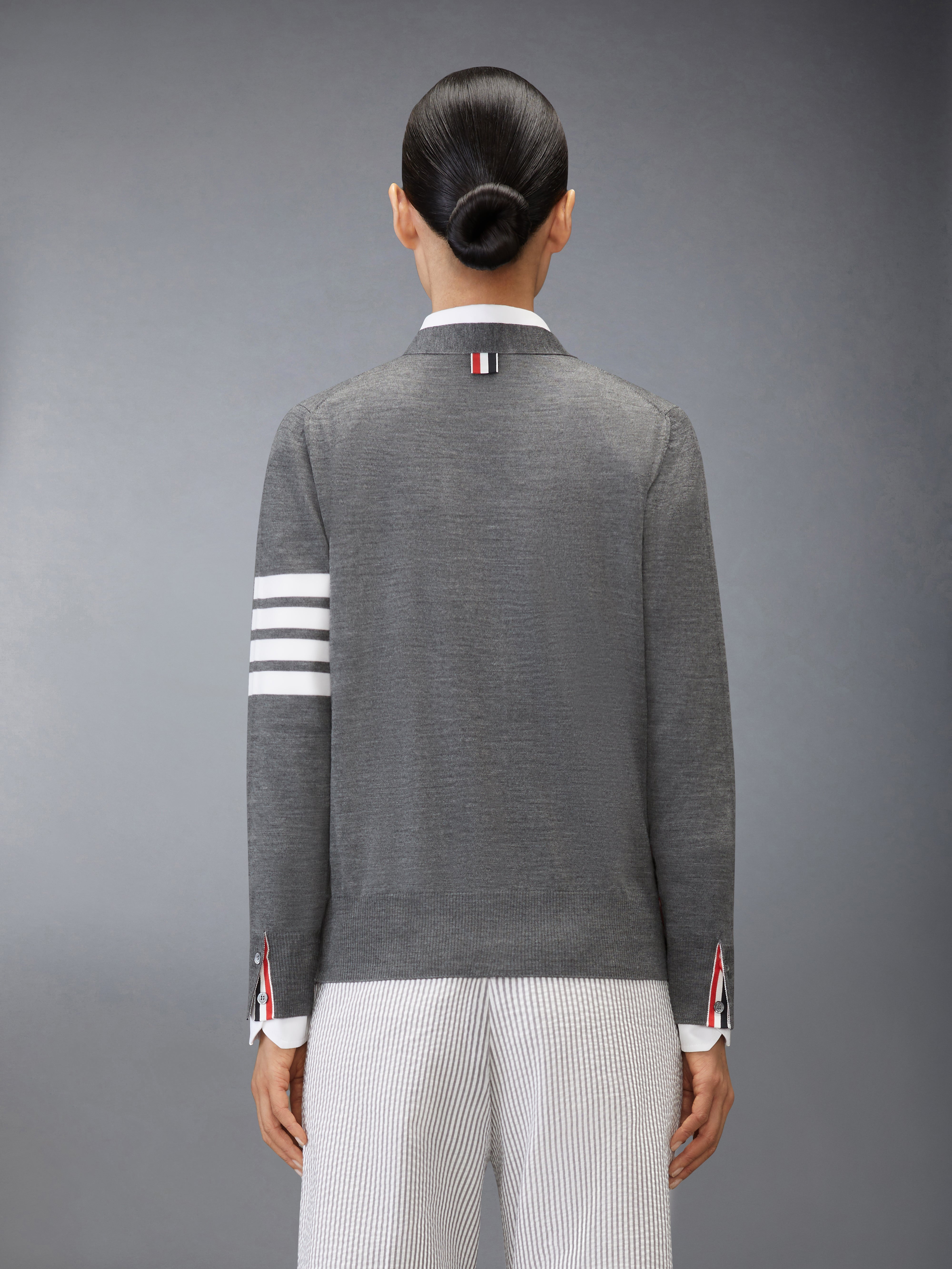 Merino Wool 4-Bar Relaxed Fit Cardigan | Thom Browne