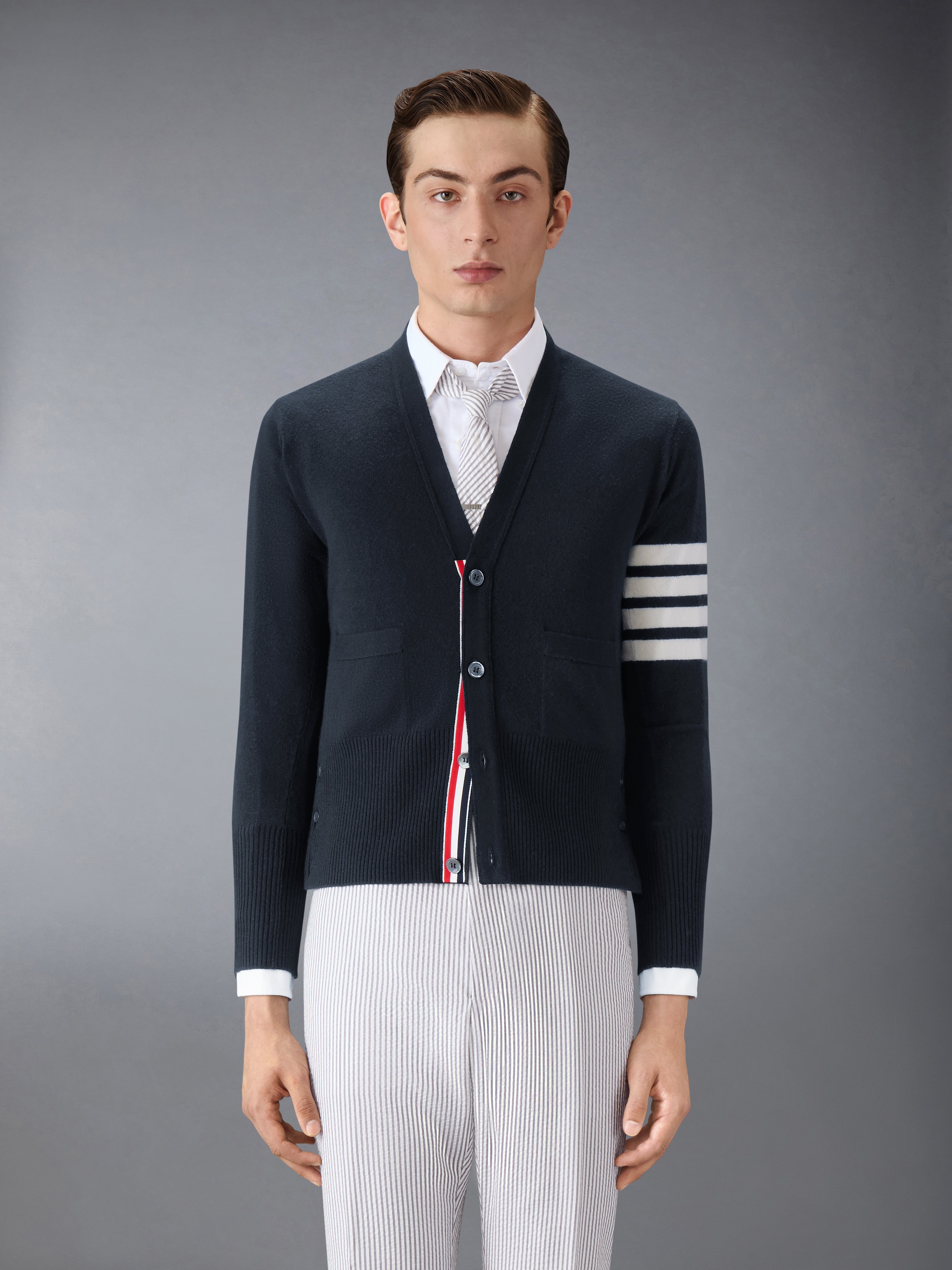 CLASSIC CASHMERE 4-BAR CARDIGAN | Thom Browne