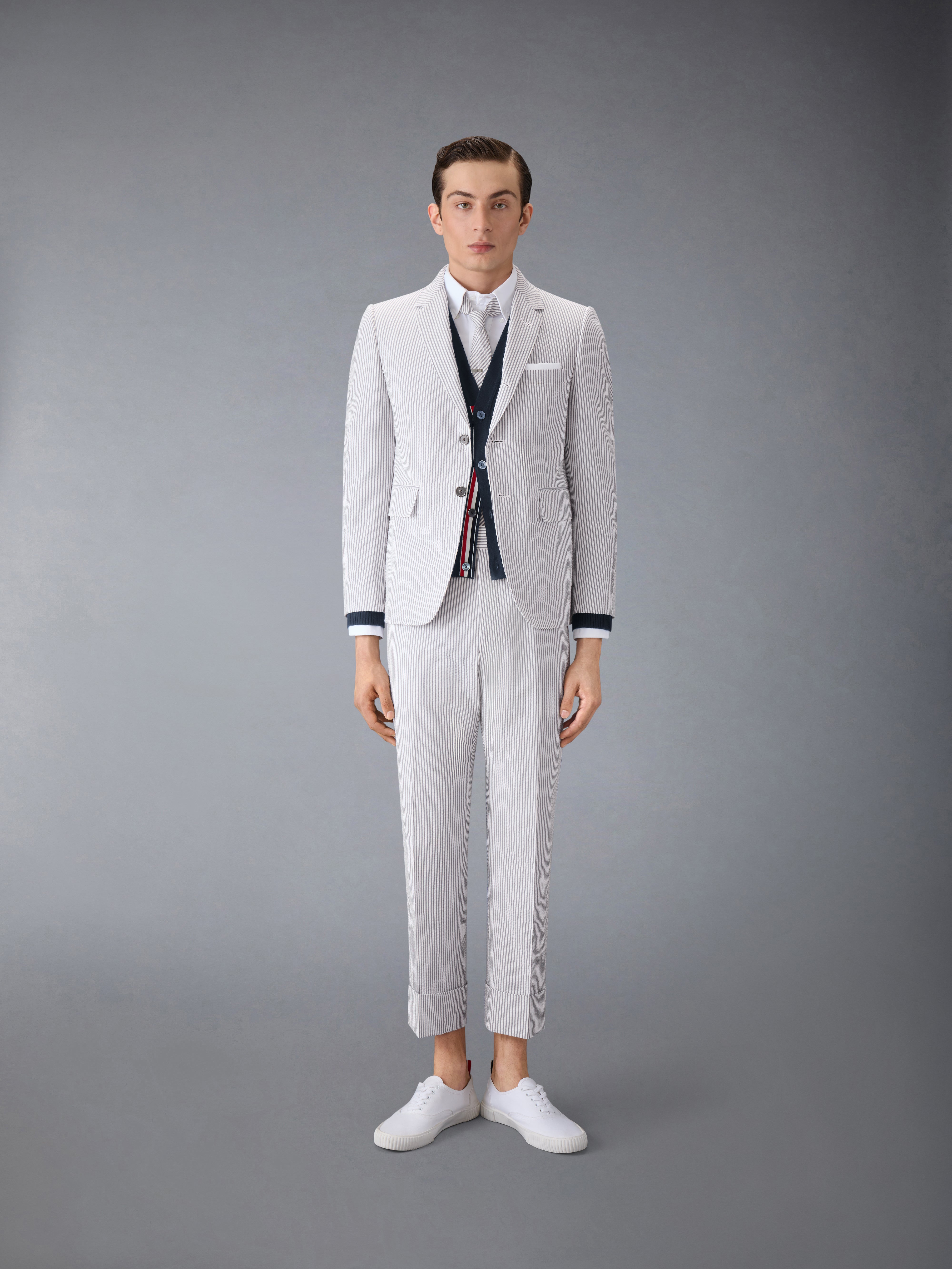 クラシック カシミヤ 4-BAR Vネック カーディガン | Thom Browne