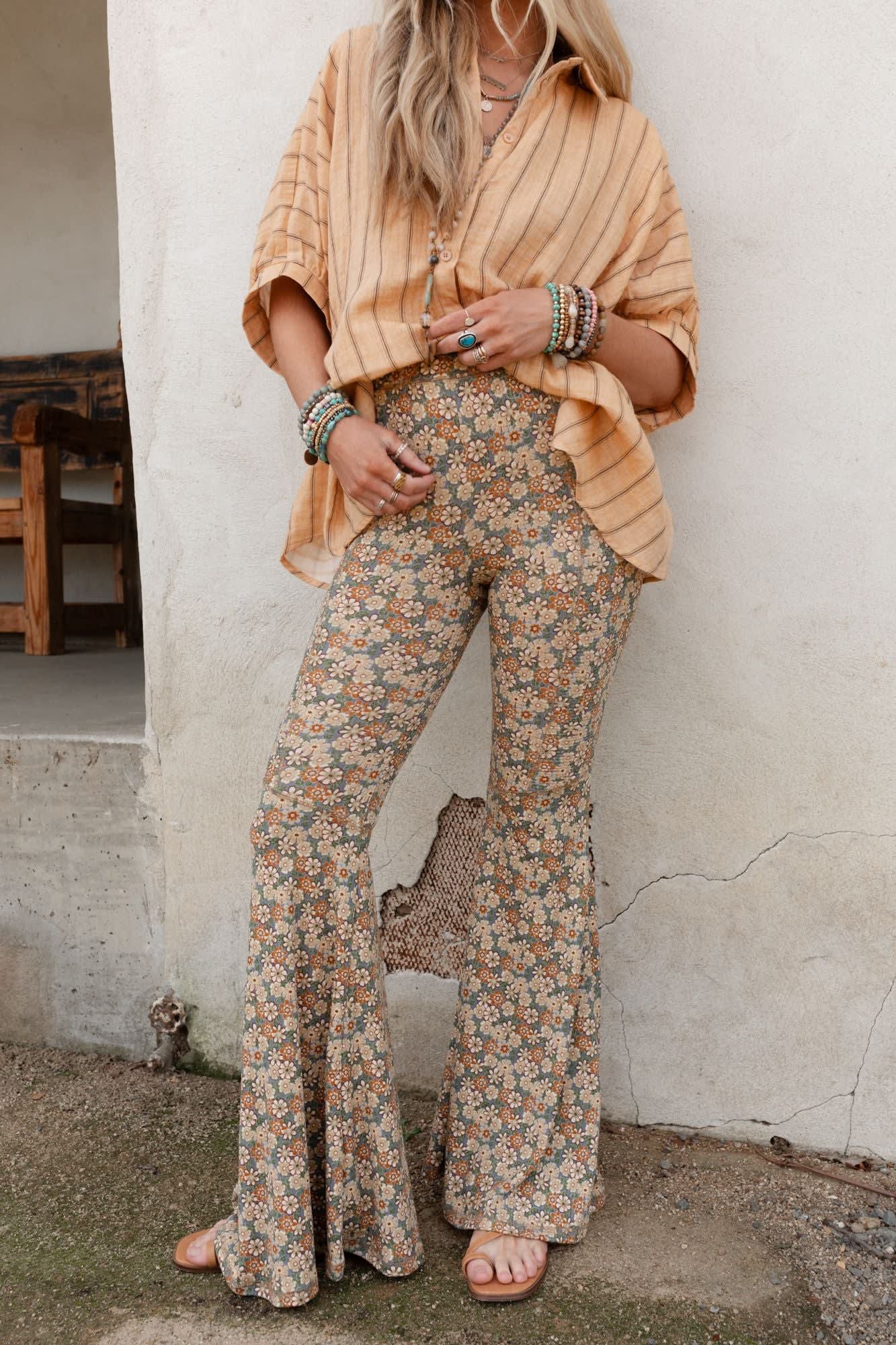 The Nest Dream in Flowers Flare Pants — Three Bird Nest