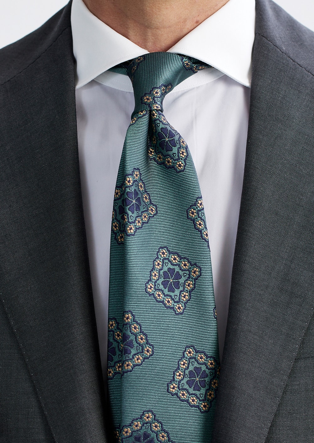 FRANCO BASSI TIE | 小紋 グリーン | TIE STATION【タイステーション】