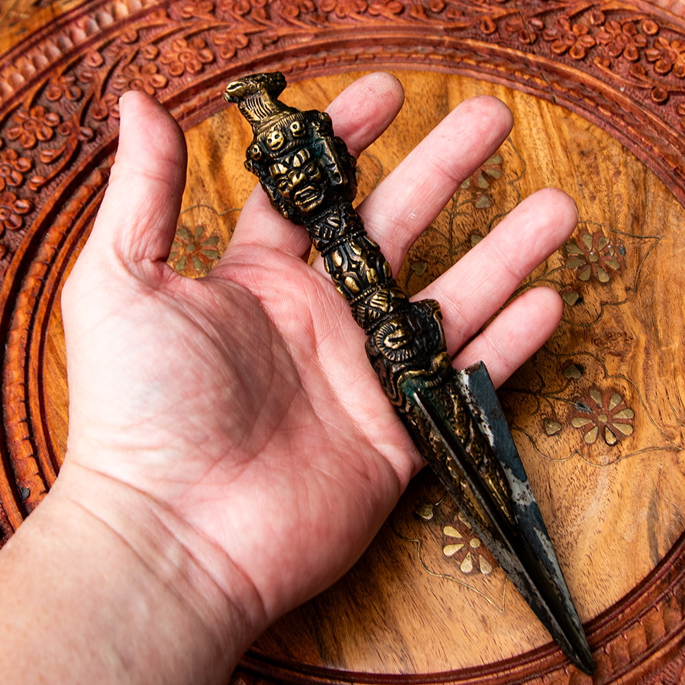 アンティーク調 チベット仏教法具 ヴァジュラ・キラヤ プルバ - 20cm