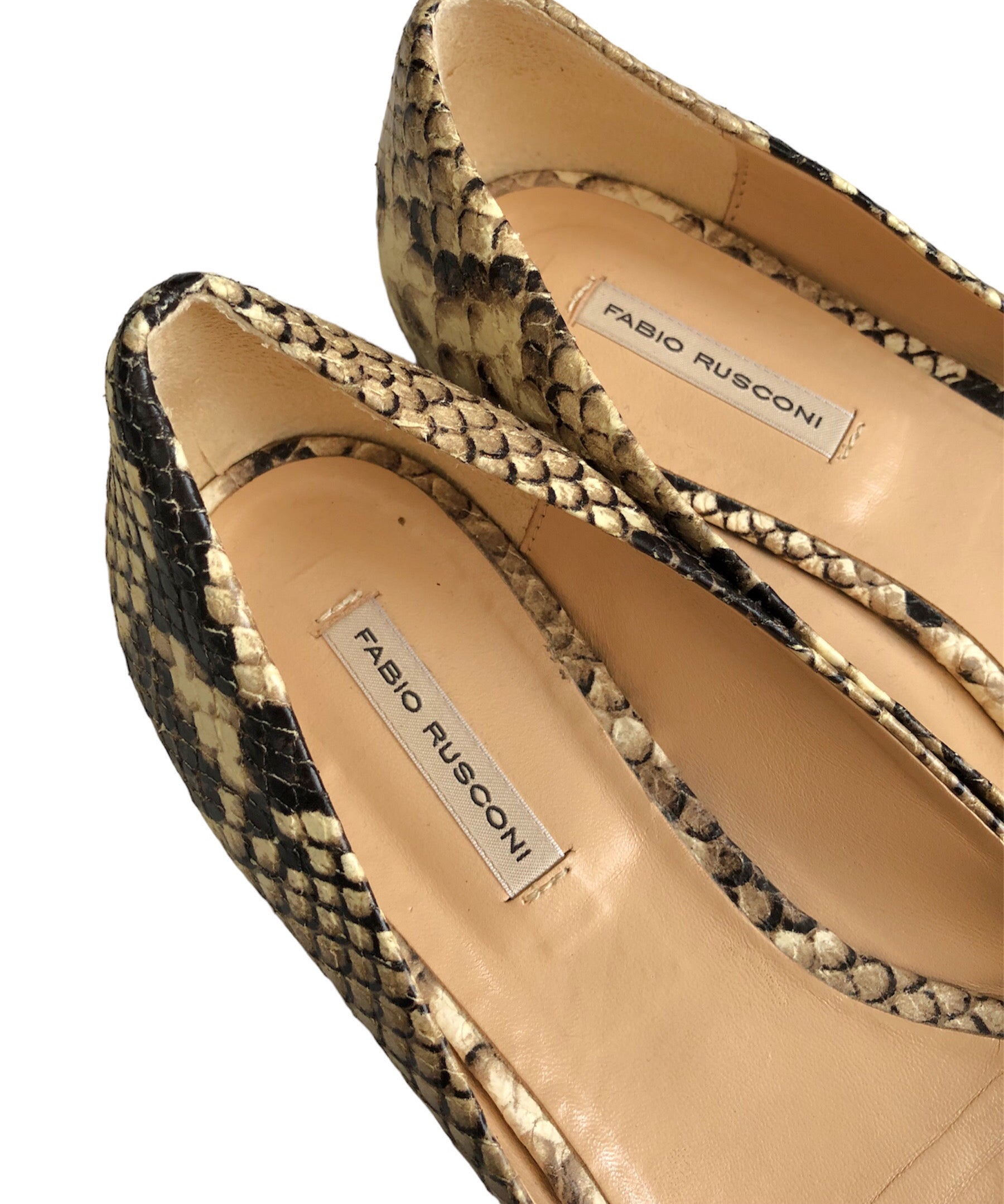 ポインテッドトゥフラットパンプス (パイソン) SIZE36 – TRAMPOIN USED