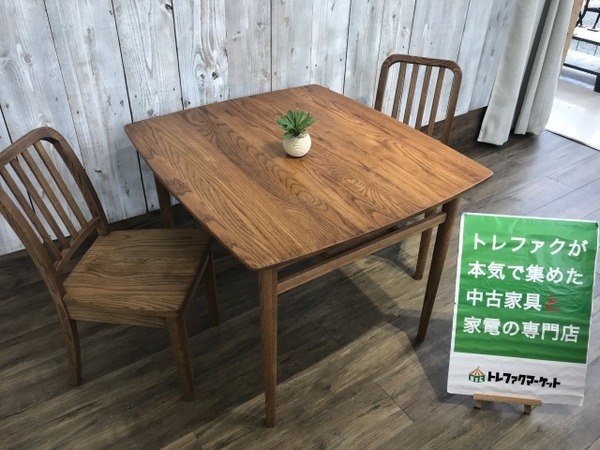 MOMOnatural（モモナチュラル）】無骨なデザインのダイニング3点セット