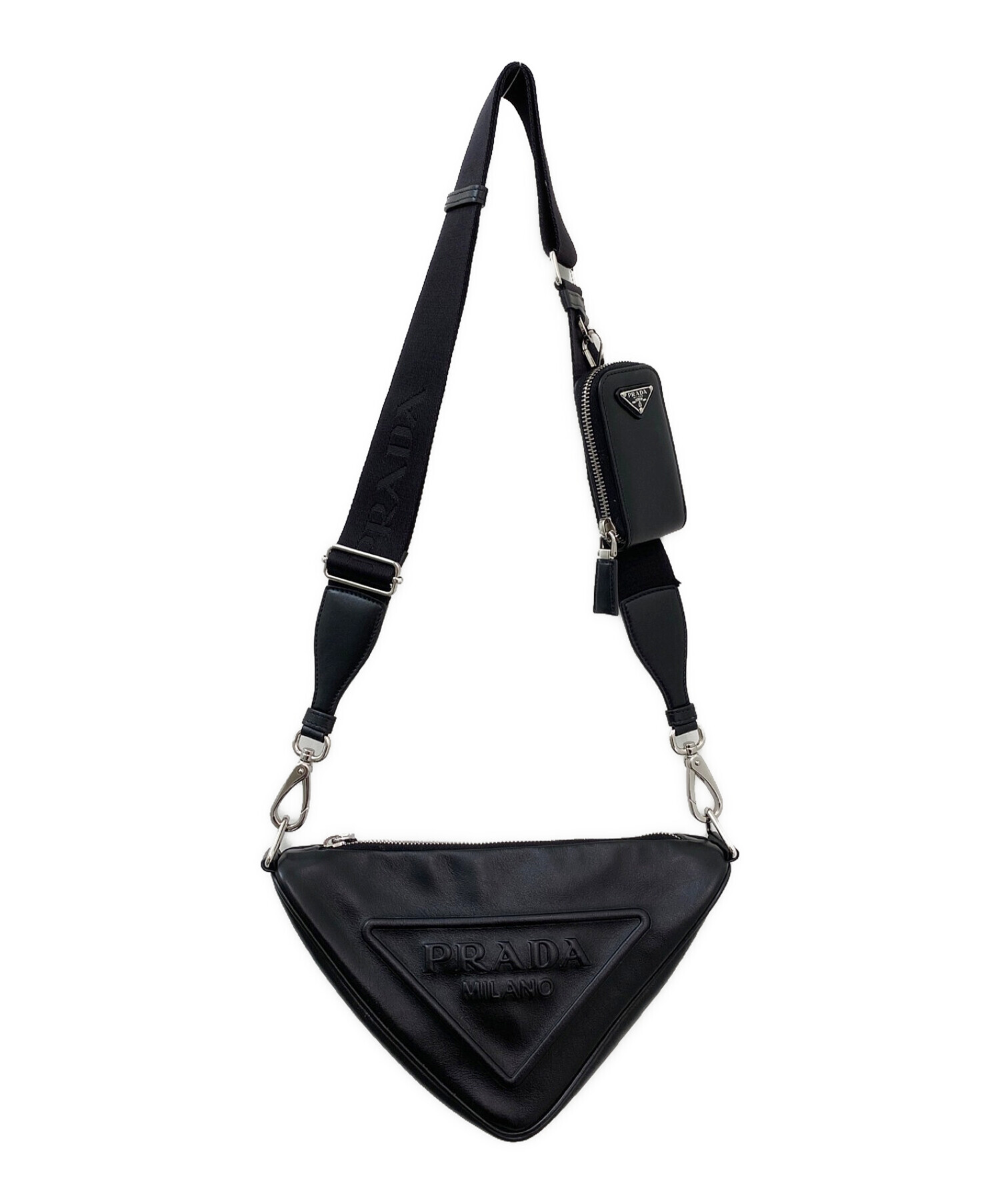 中古・古着通販】PRADA (プラダ) トライアングルレザーショルダー