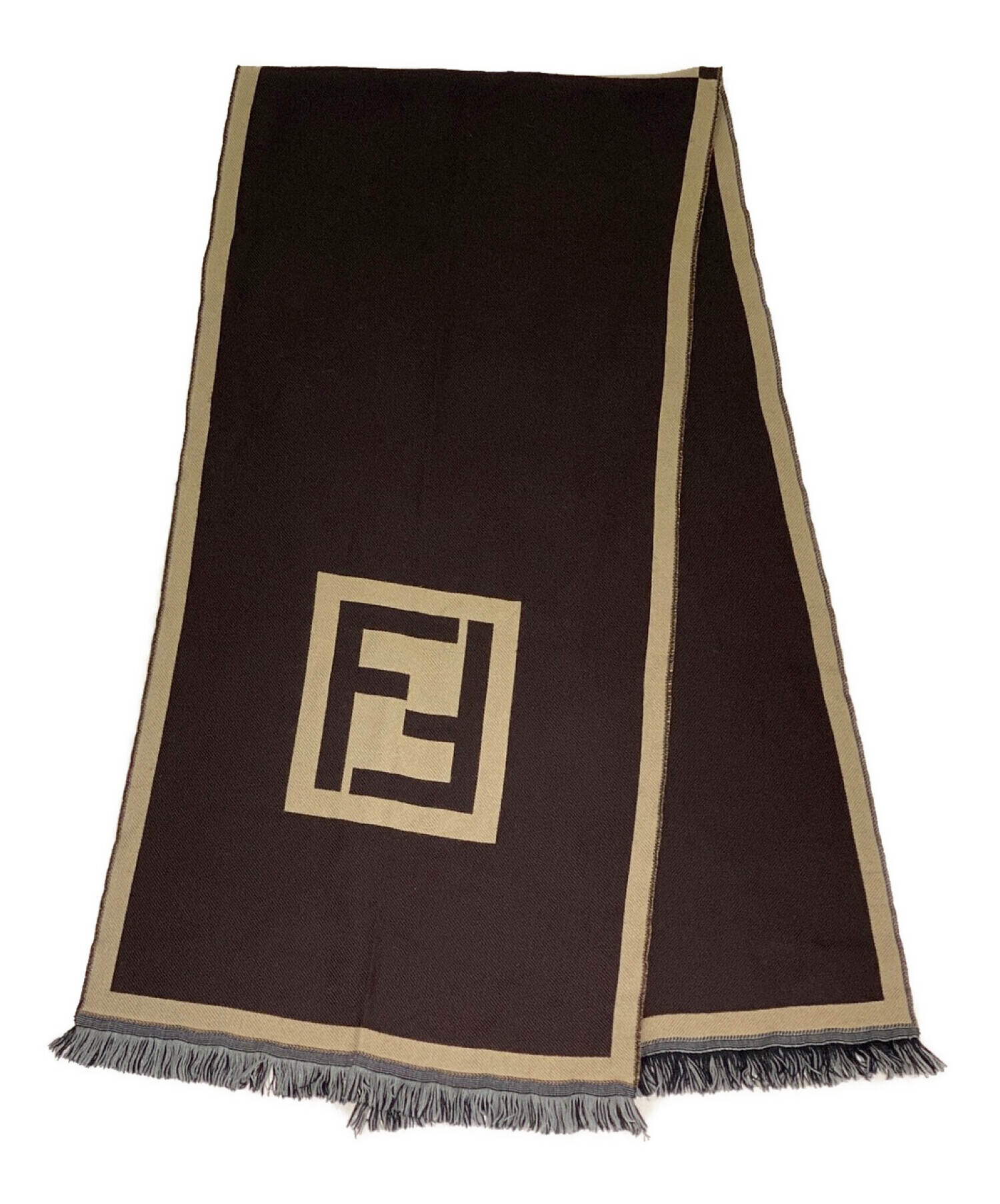 中古・古着通販】FENDI (フェンディ) FFロゴマフラー ブラウン