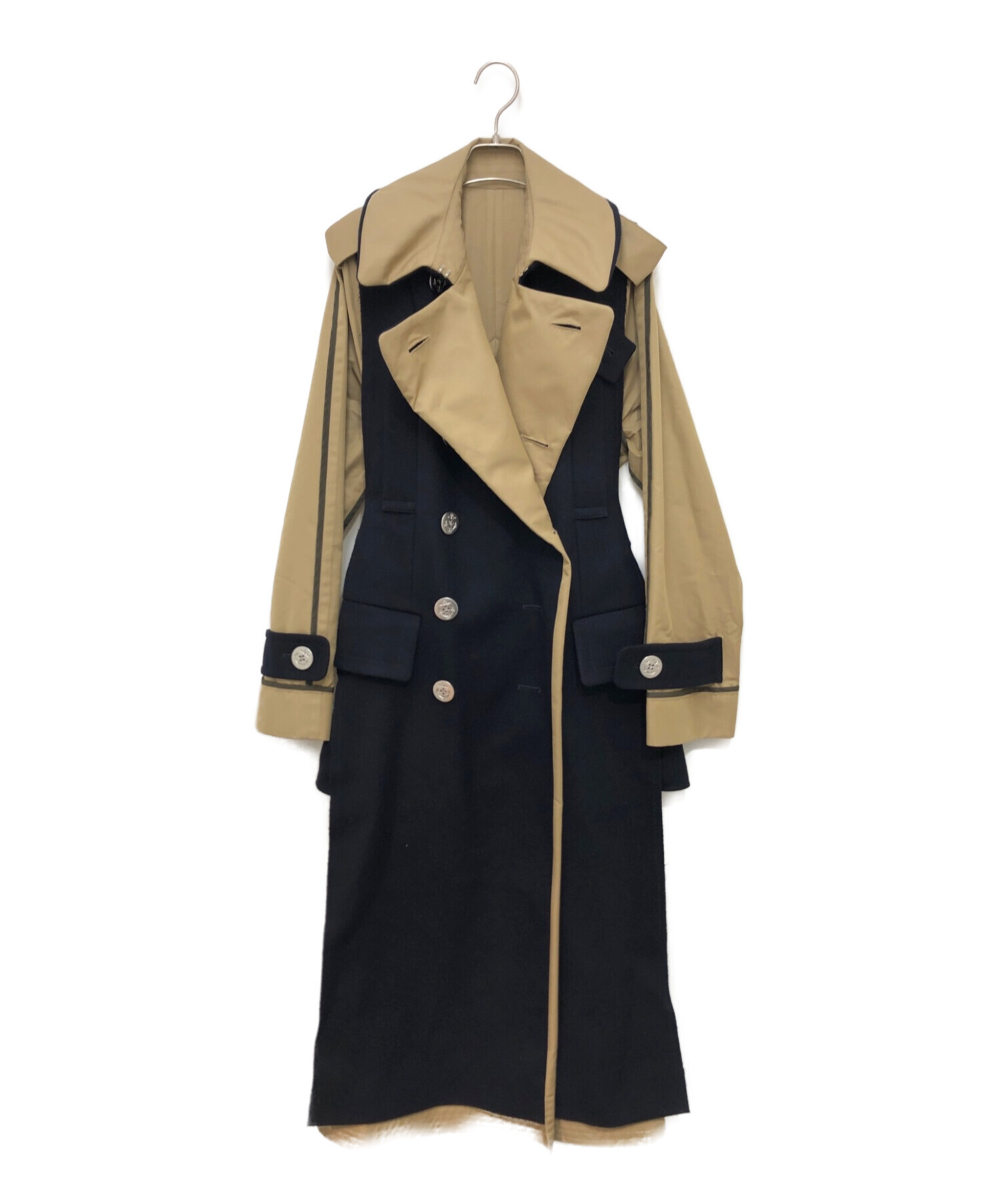 中古・古着通販】sacai (サカイ) 21AW Wool Melton Coat ネイビー