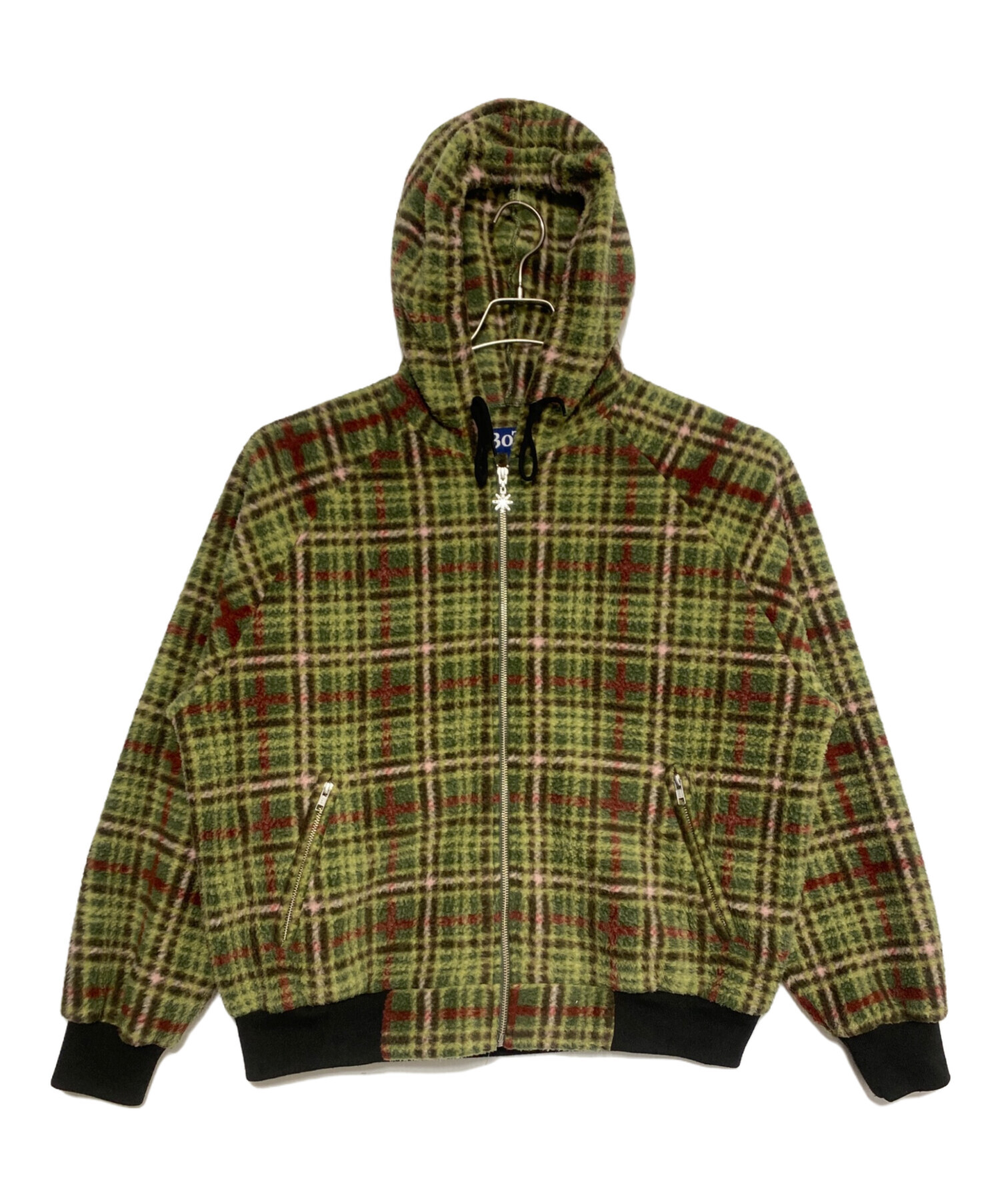 中古・古着通販】BoTT (ボット) Fleece Zip Hoodie グリーン×レッド