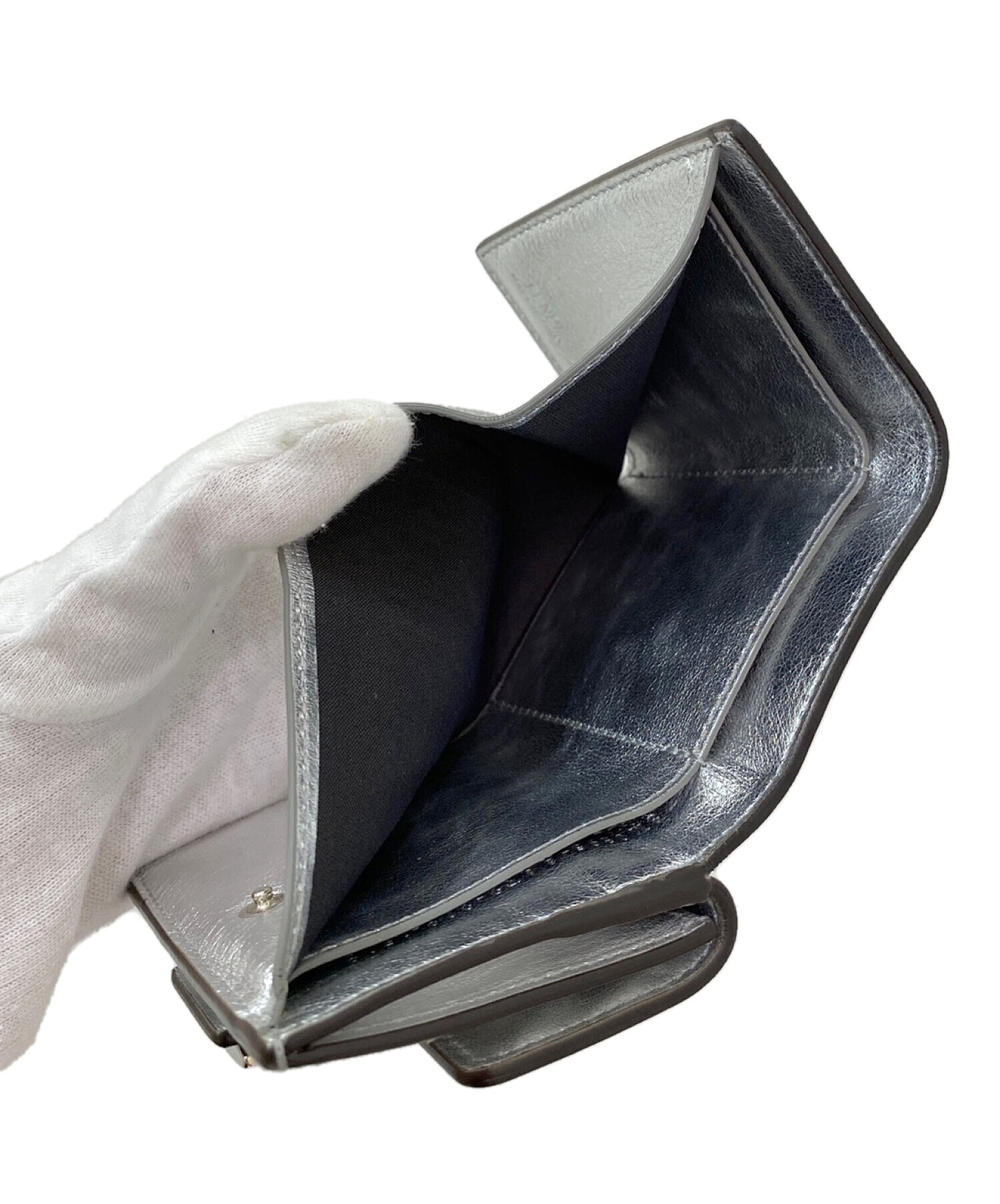 中古・古着通販】FENDI (フェンディ) マイクロ3つ折り財布 シルバー