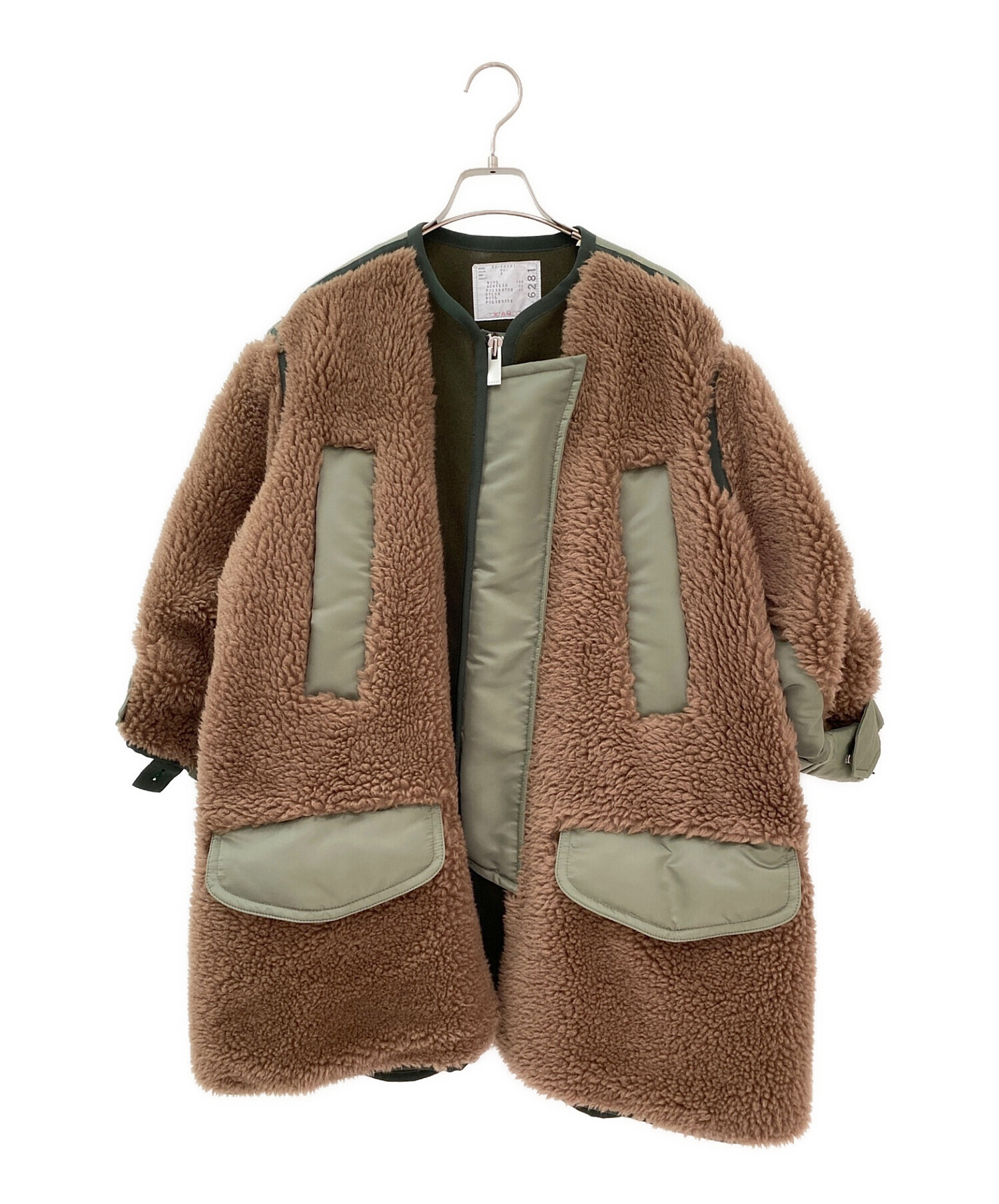 中古・古着通販】sacai (サカイ) Faux Shearling x Nylon Twill Coat