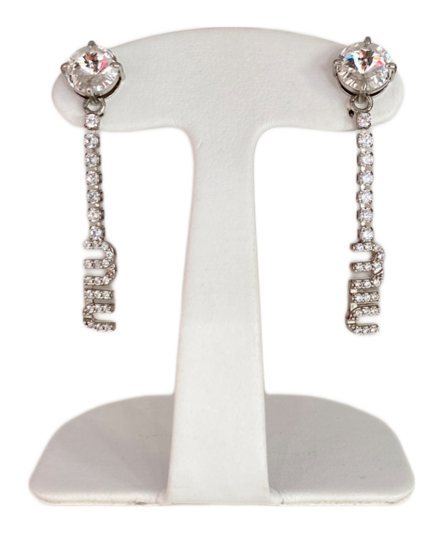 中古・古着通販】MIU MIU (ミュウミュウ) クリスタル付 メタル ピアス