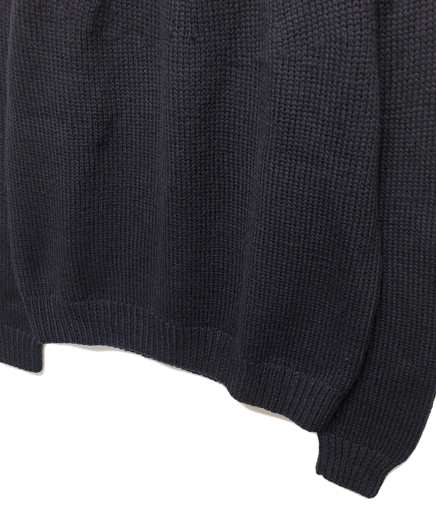 中古・古着通販】COMOLI (コモリ) ハンドクルーネックニット ネイビー