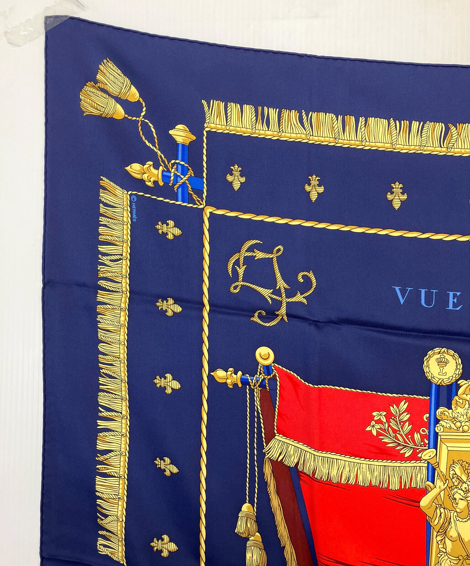 中古・古着通販】HERMES (エルメス) カレ90 シルクスカーフ ネイビー