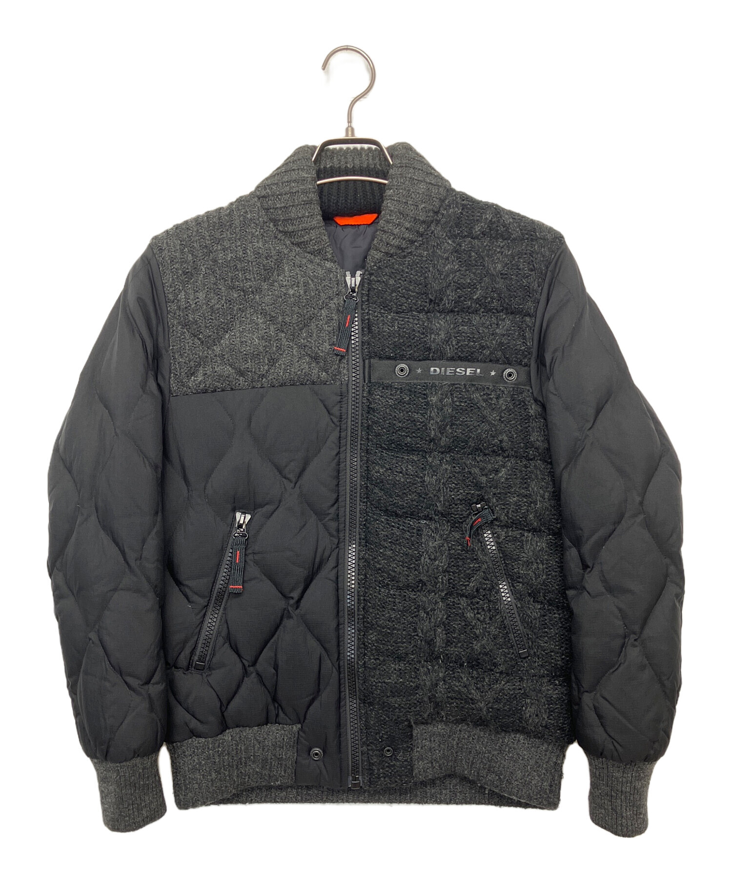 中古・古着通販】DIESEL (ディーゼル) ニット切替ダウンジャケット