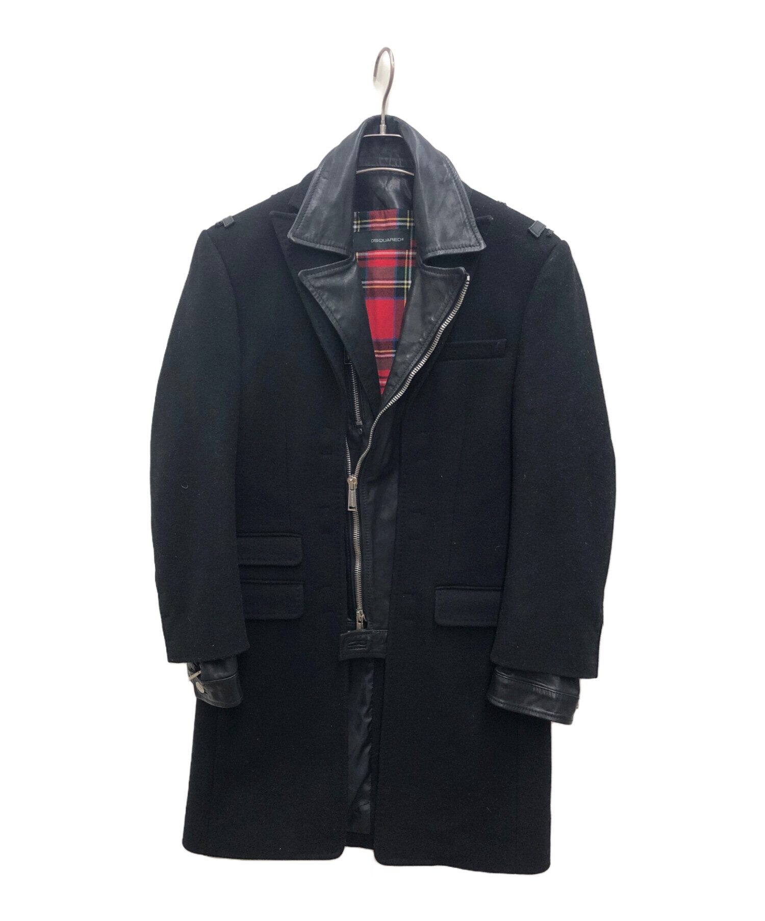 中古・古着通販】DSQUARED2 (ディースクエアード) レザー切替しウール