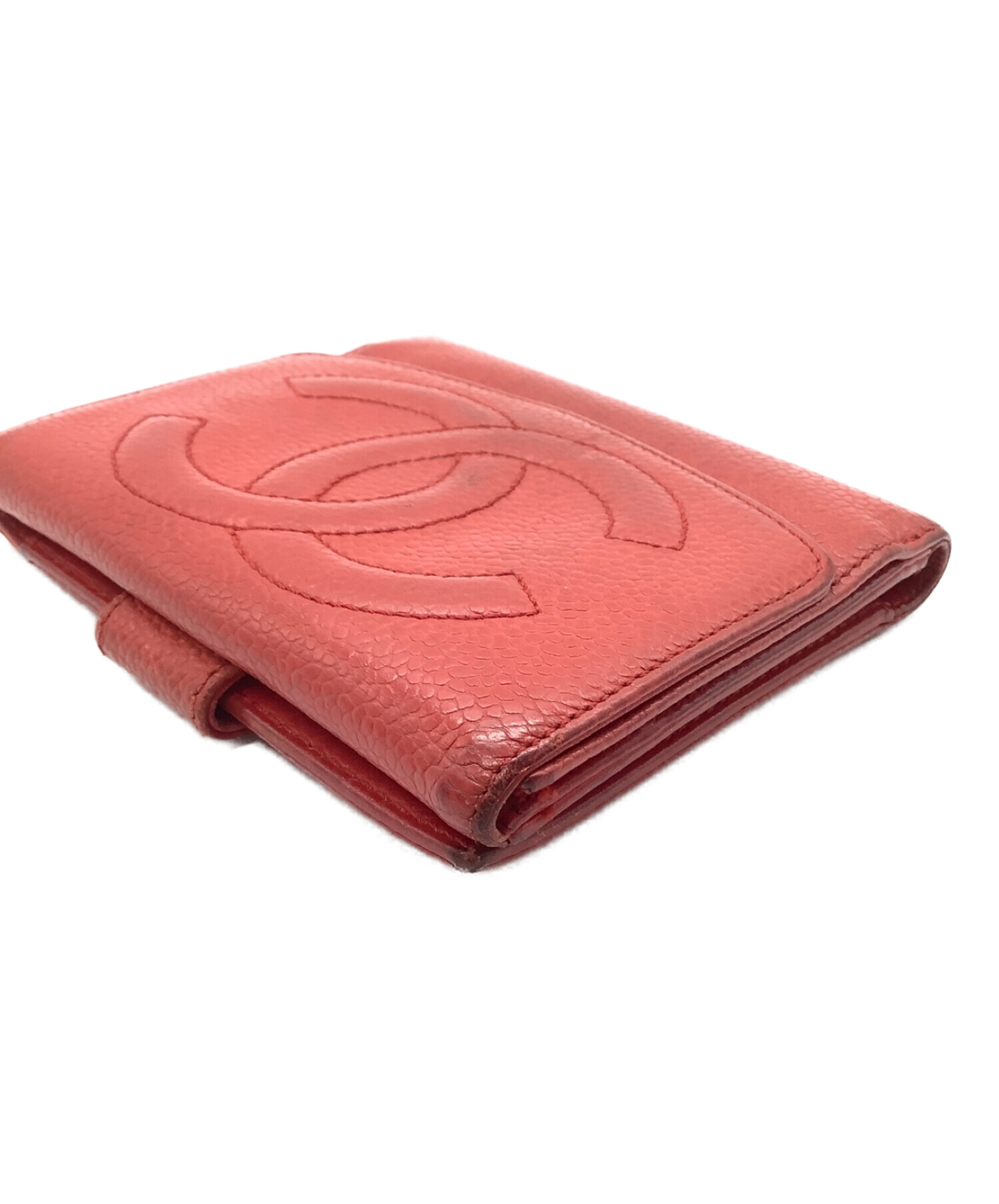 中古・古着通販】CHANEL (シャネル) 2つ折り財布 レッド｜ブランド