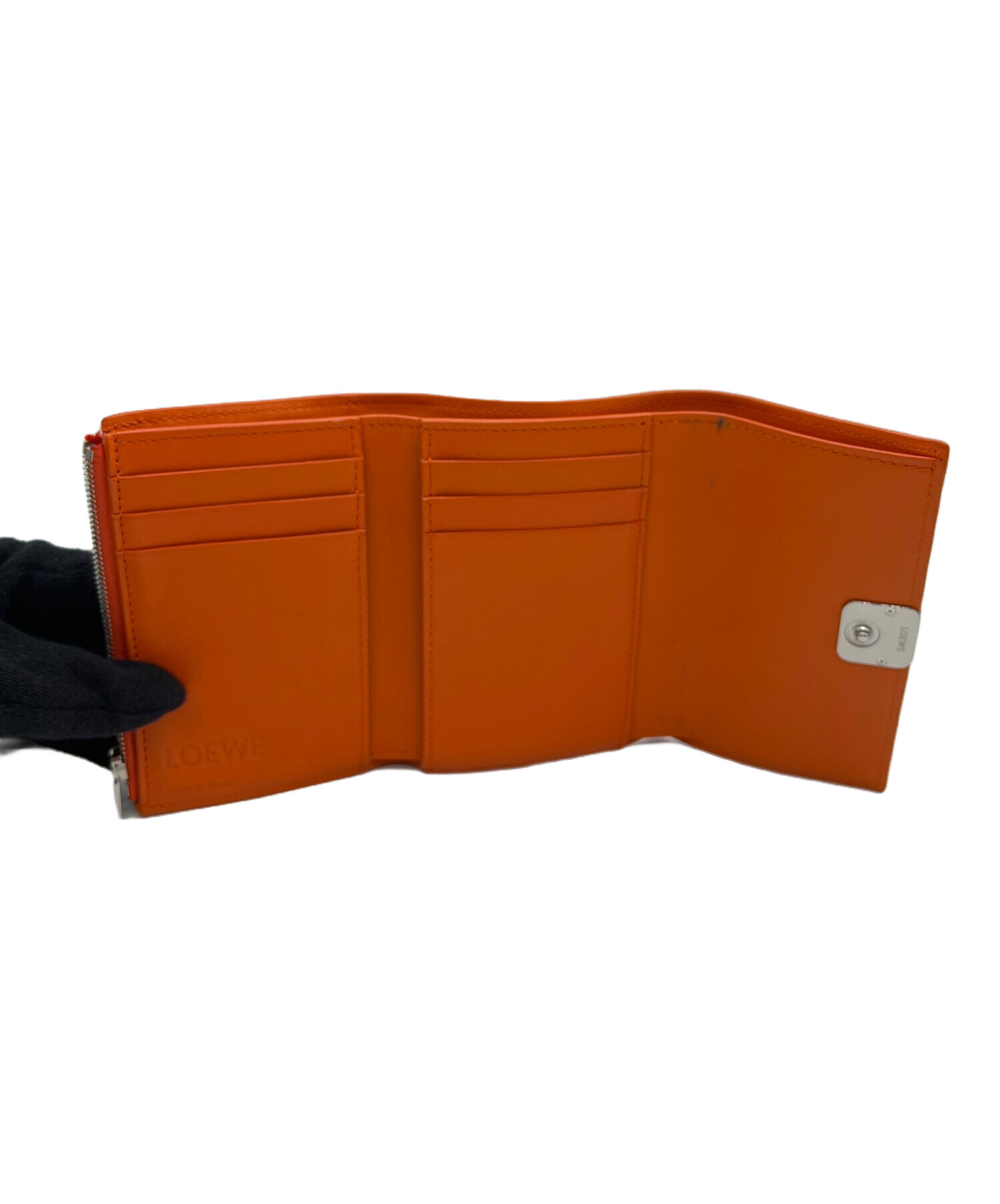 中古・古着通販】LOEWE (ロエベ) 3つ折り財布 オレンジ｜ブランド
