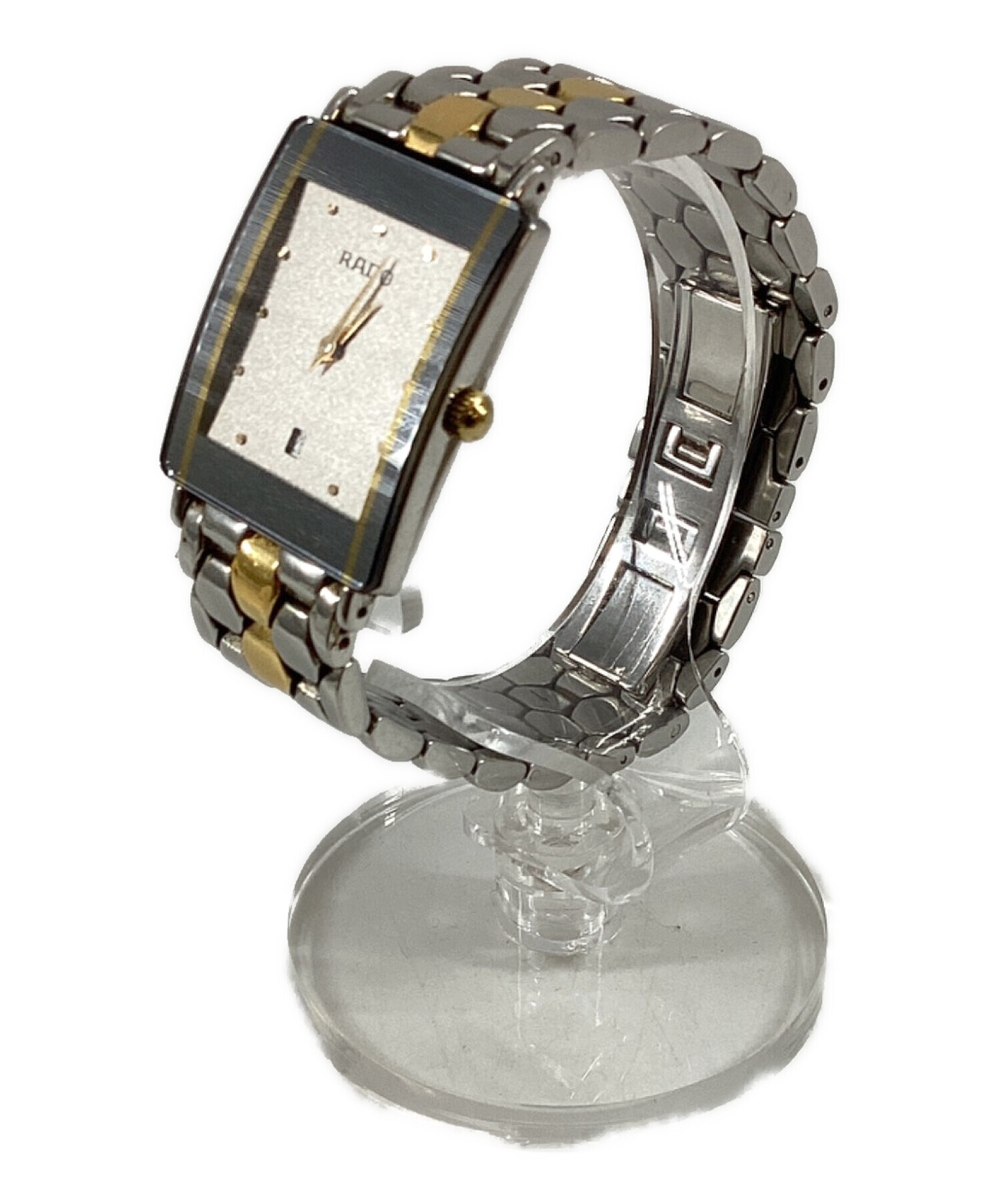 中古・古着通販】RADO (ラドー) スクエア シルバー 2針 デイト コンビ