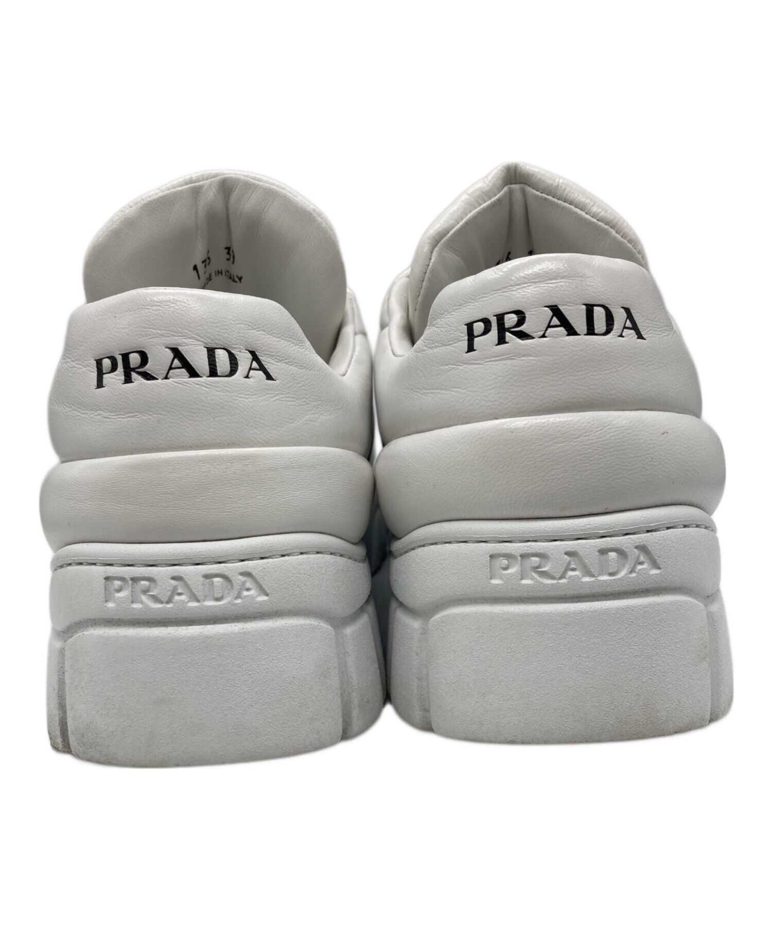 中古・古着通販】PRADA (プラダ) パデッドレザー 三角ロゴ厚底