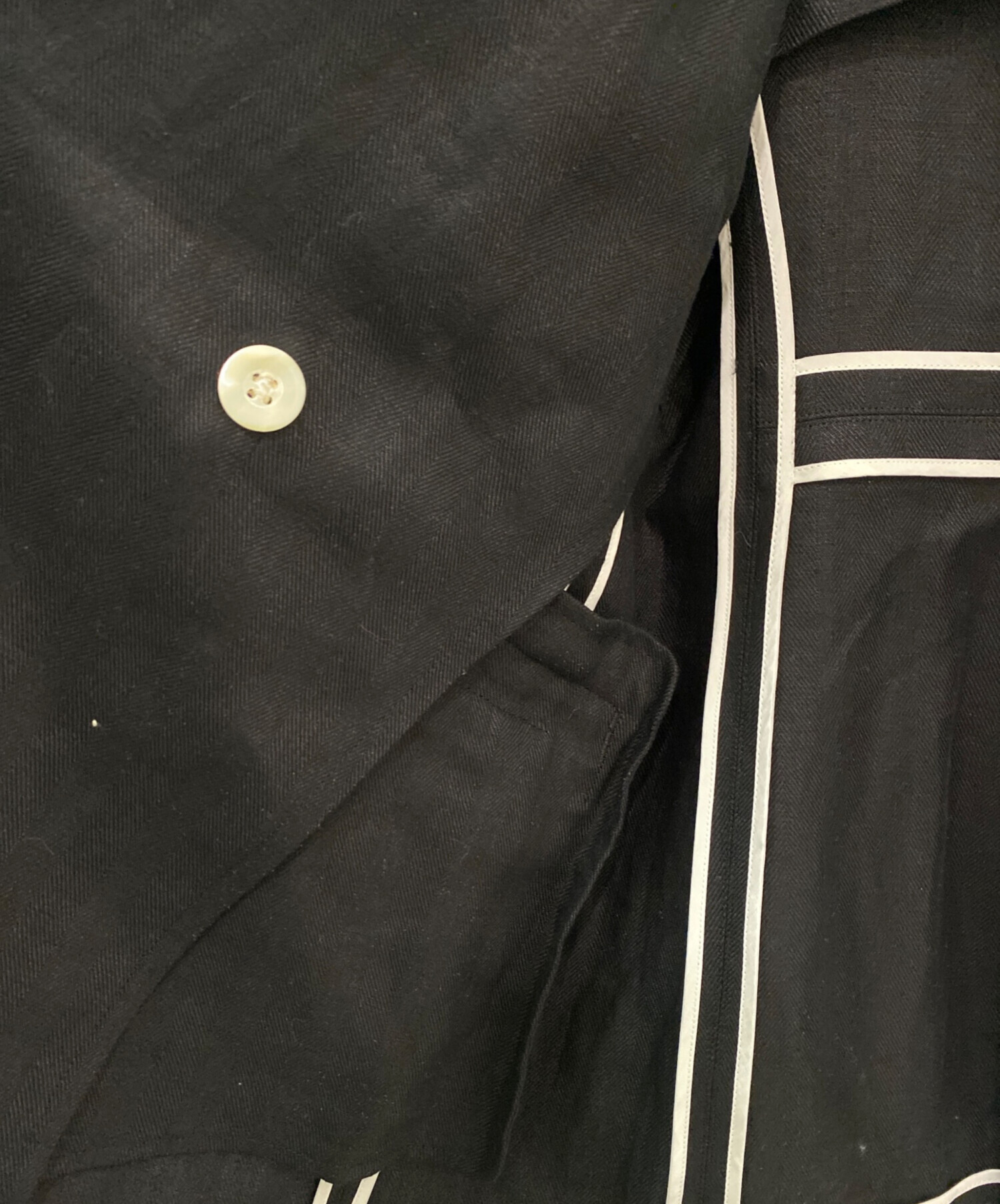 中古・古着通販】CHAOS (カオス) リネンヘリンボンジャケット ブラック