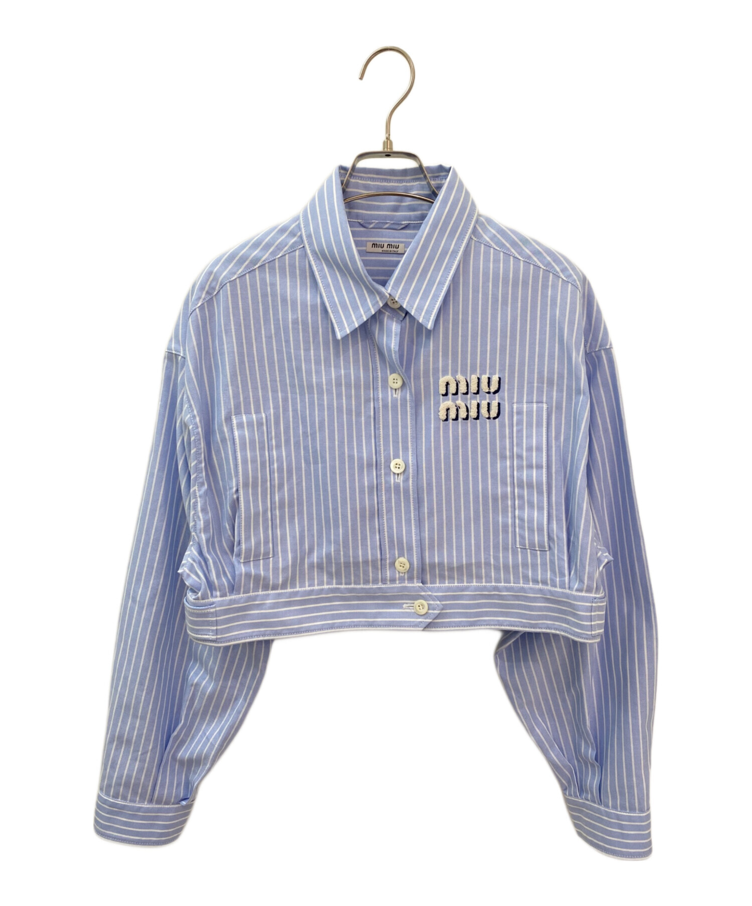 中古・古着通販】MIU MIU (ミュウミュウ) ストライプクロップドシャツ