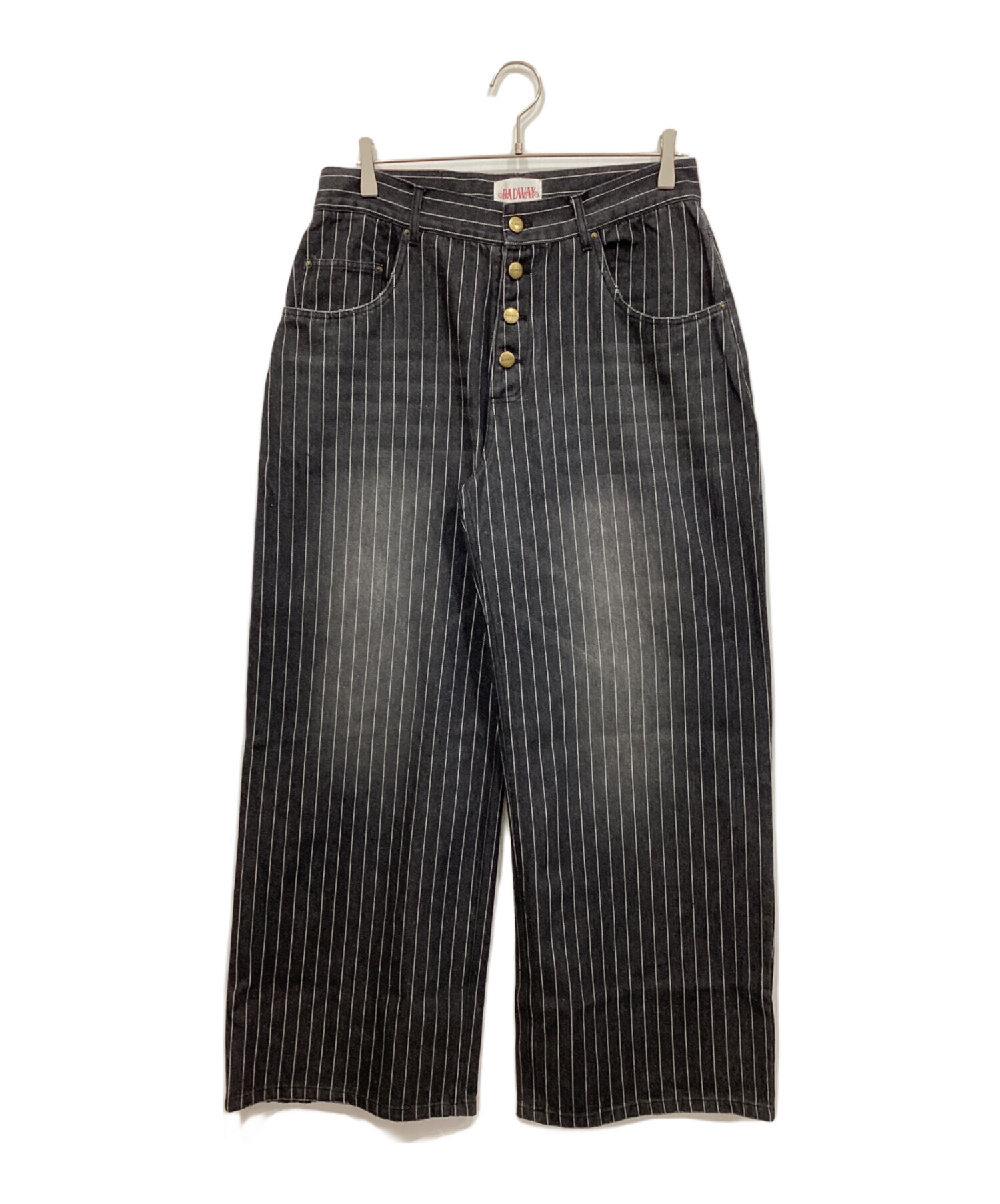 中古・古着通販】BADWAY (バッドウェイ) グランジストライプデニム
