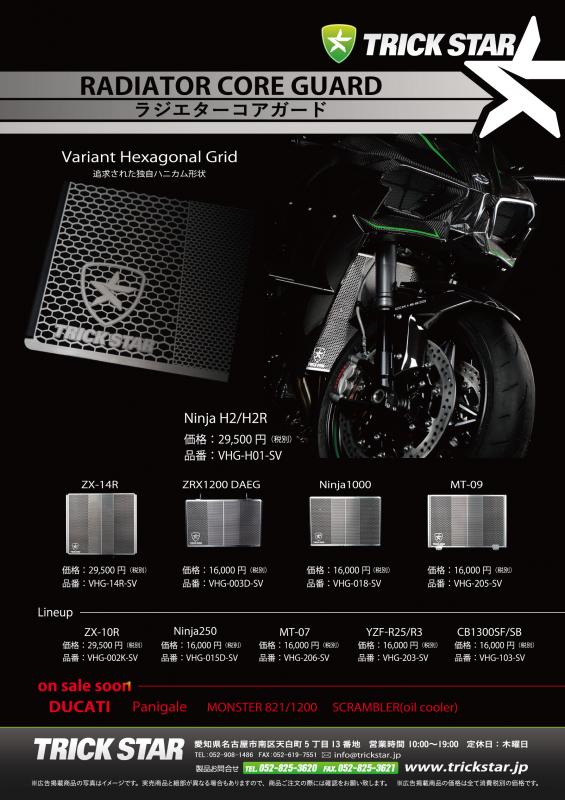 トリックスター / Kawasaki Ninja ZX-14R/1400GTR ラジエターコアガード